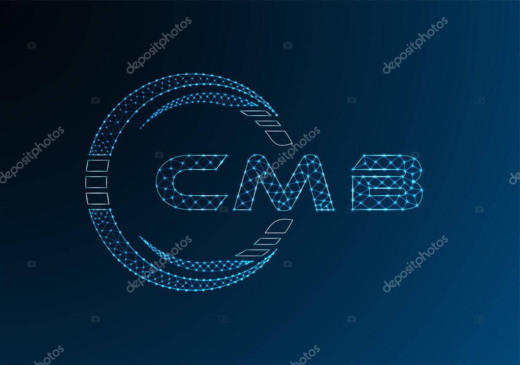 CMB low poly letter logo vector design. CMB lower poly logo design.