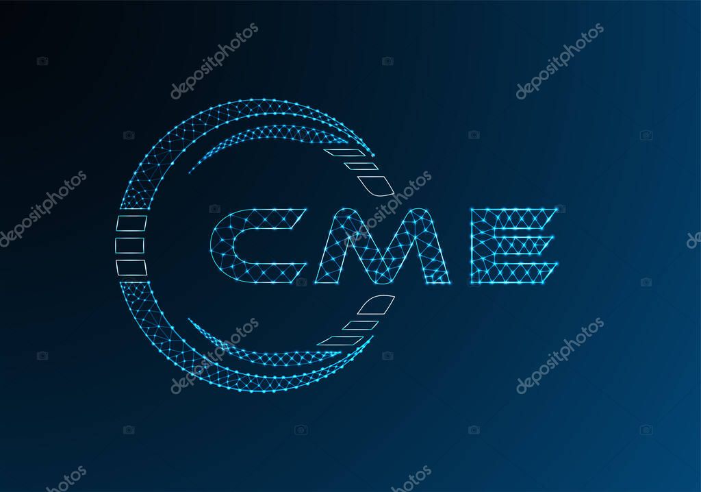 CME low poly letter logo vector design. CME lower poly logo design.