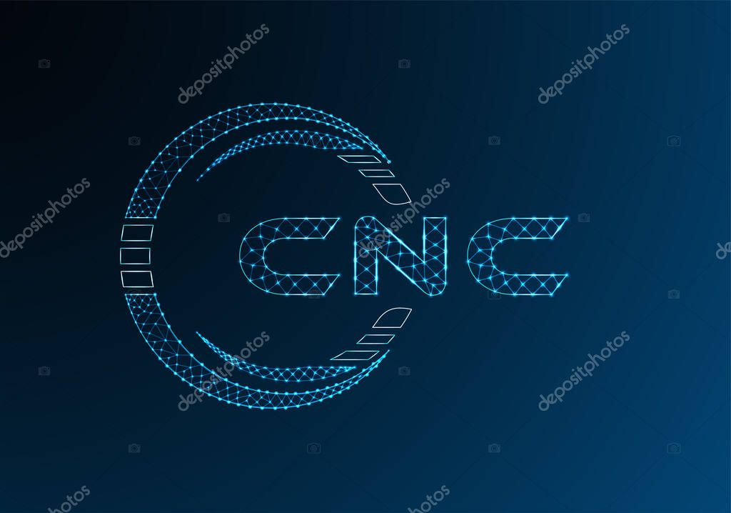 CNC low poly letter logo vector design. CNC lower poly logo design.
