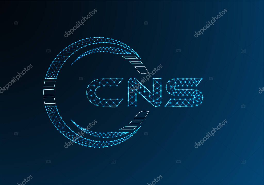 CNS low poly letter logo vector design. CNS lower poly logo design.