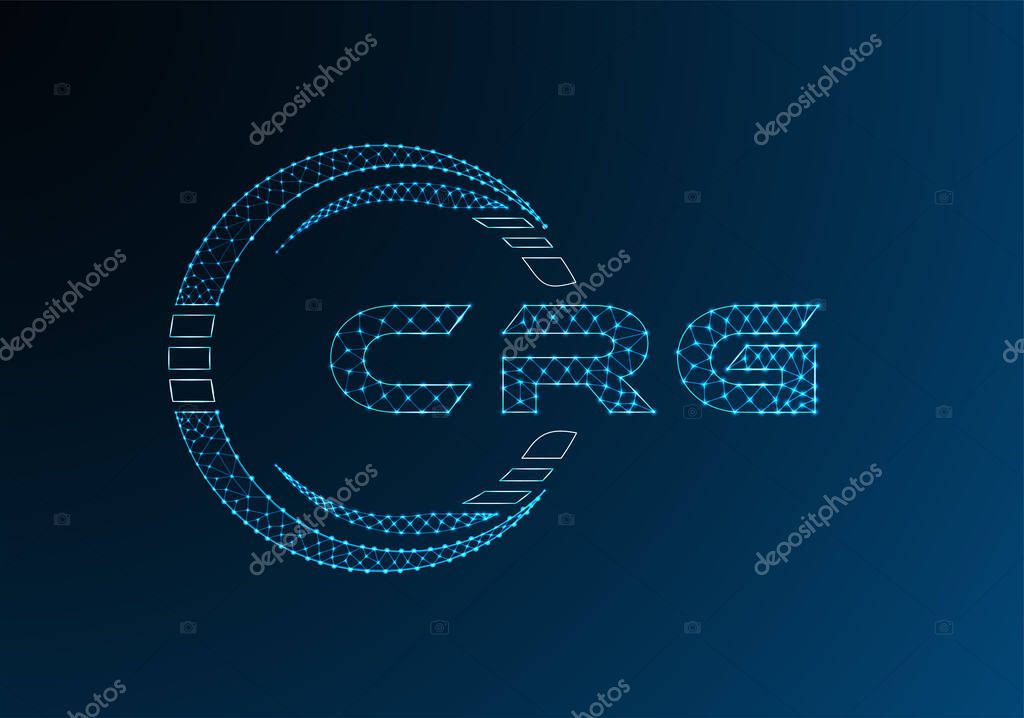 CRG low poly letter logo vector design. CRG lower poly logo design.