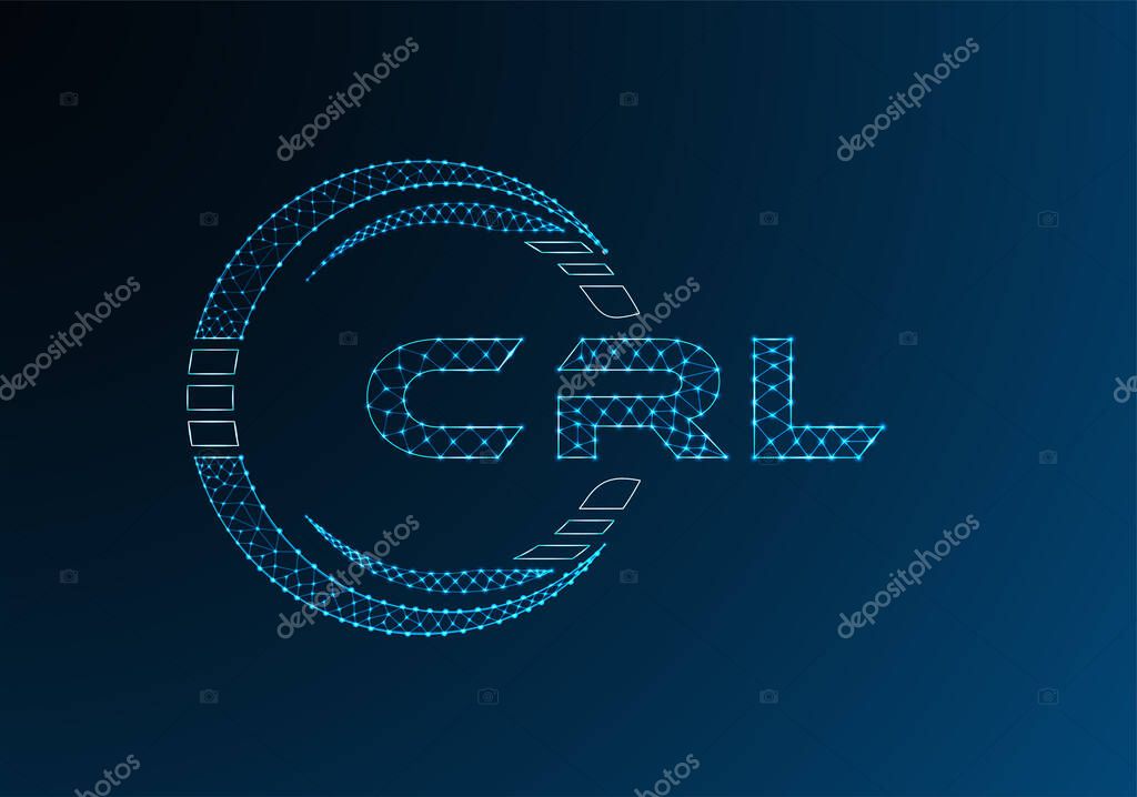 CRL low poly letter logo vector design. CRL lower poly logo design.