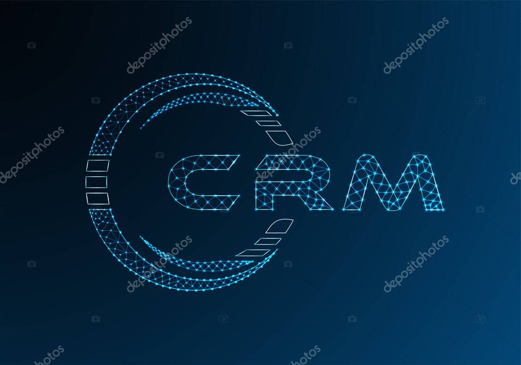 CRM low poly letter logo vector design. CRM lower poly logo design.
