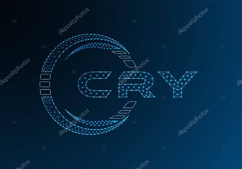 CRY low poly letter logo vector design. CRY lower poly logo design.