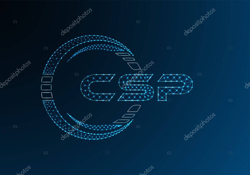 CSP low poly letter logo vector design. CSP lower poly logo design.
