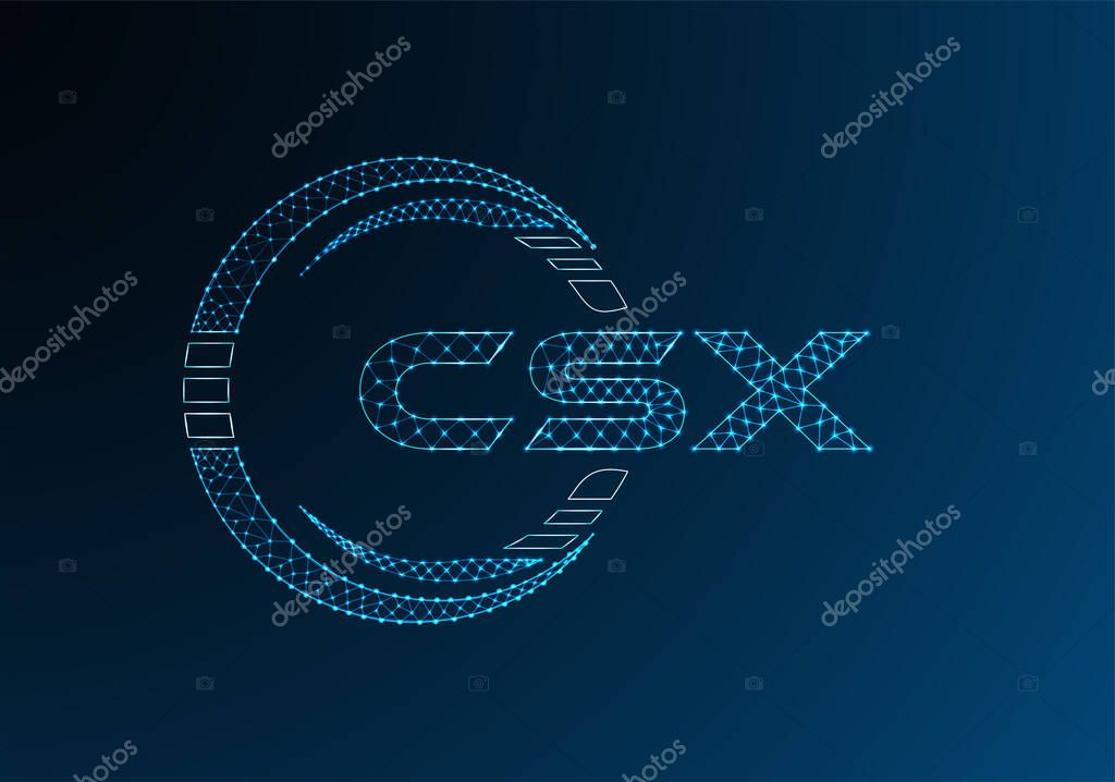 CSX low poly letter logo vector design. CSX lower poly logo design.