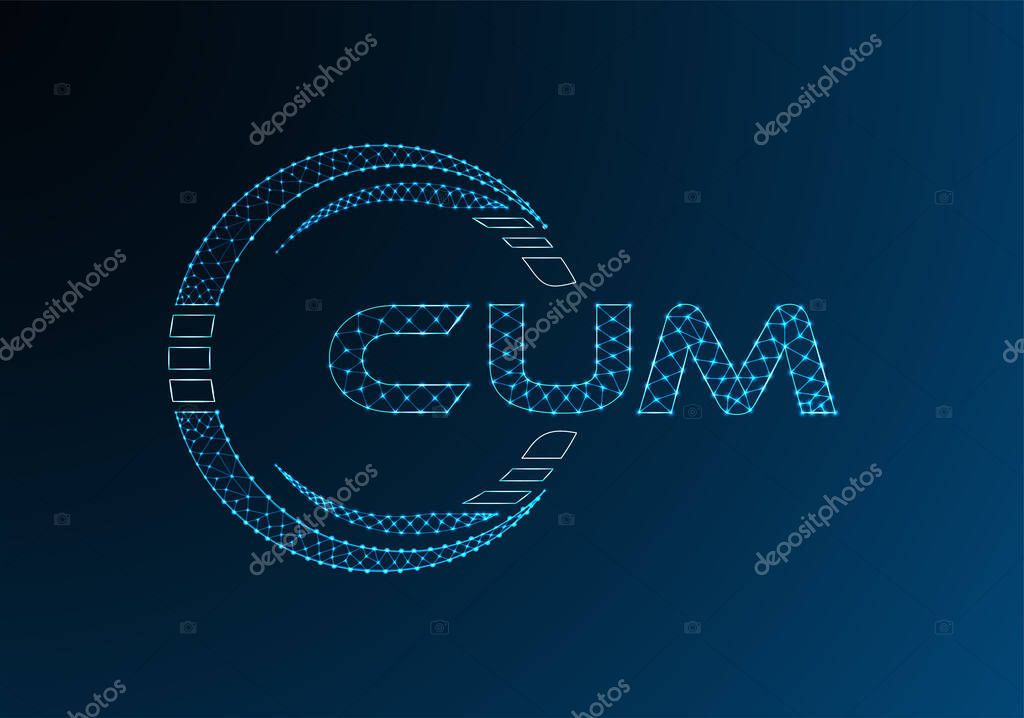 CUM low poly letter logo vector design. CUM lower poly logo design.
