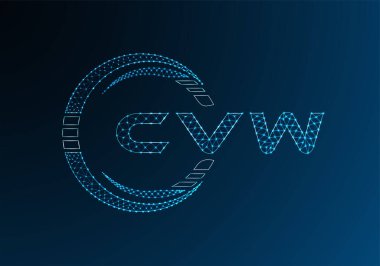 CVW düşük poli harfli logo vektör tasarımı. CVW düşük poli logo tasarımı. 