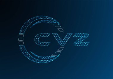 CVZ düşük poli harfli logo vektör tasarımı. CVZ düşük poli logo tasarımı. 