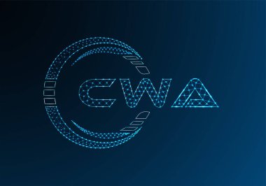 CWA düşük poli harfli logo vektör tasarımı. CWA düşük poli logo tasarımı. 