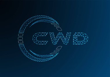 CWD düşük poli harfli logo vektör tasarımı. CWD düşük poli logo tasarımı. 