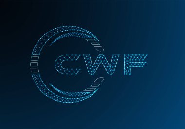 CWF düşük poli harfli logo vektör tasarımı. CWF düşük poli logo tasarımı. 