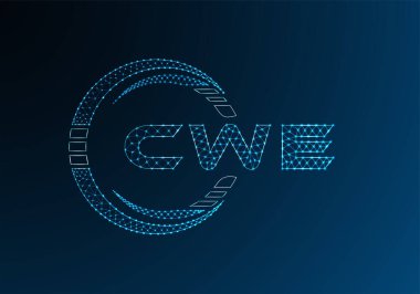 CWE düşük poli harfli logo vektör tasarımı. CWE düşük poli logo tasarımı. 