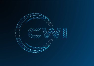 CWI düşük poli harfli logo vektör tasarımı. CWI düşük poli logo tasarımı. 