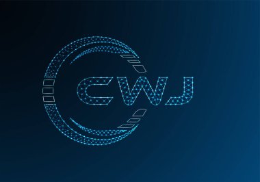 CWJ düşük poli harfli logo vektör tasarımı. CWJ düşük poli logo tasarımı. 