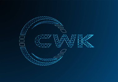 CWK düşük poli harfli logo vektör tasarımı. CWK düşük poli logo tasarımı. 