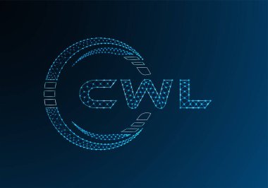 CWL düşük poli harfli logo vektör tasarımı. CWL düşük poli logo tasarımı. 