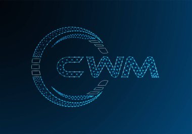 CWM düşük poli harfli logo vektör tasarımı. CWM düşük poli logo tasarımı. 
