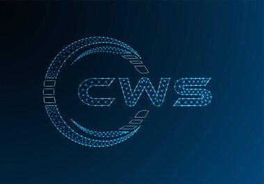 CWS düşük poli harfli logo vektör tasarımı. CWS düşük poli logo tasarımı. 
