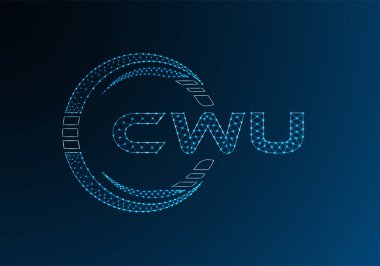 CWU düşük poli harfli logo vektör tasarımı. CWU düşük poli logo tasarımı. 