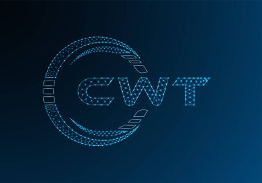 CWT düşük poli harfli logo vektör tasarımı. CWT düşük poli logo tasarımı. 