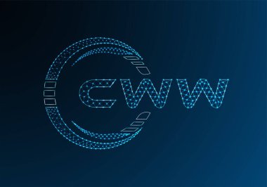 CWW düşük poli harfli logo vektör tasarımı. CWW düşük poli logo tasarımı. 