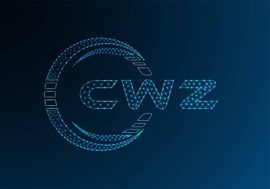 CWZ düşük poli harfli logo vektör tasarımı. CWZ düşük poli logo tasarımı. 