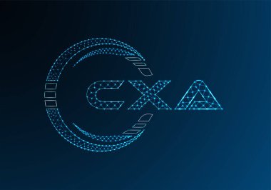 CXA düşük poli harfli logo vektör tasarımı. CXA düşük poli logo tasarımı. 