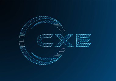 CXE düşük poli harfli logo vektör tasarımı. CXE düşük poli logo tasarımı. 