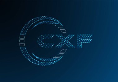 CXF düşük poli harfli logo vektör tasarımı. CXF düşük poli logo tasarımı. 