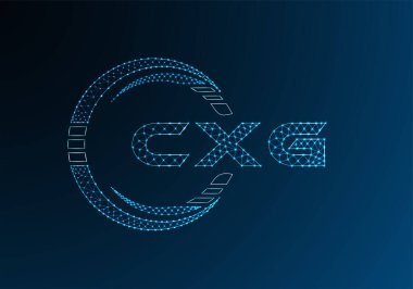 CXG düşük poli harfli logo vektör tasarımı. CXG düşük poli logo tasarımı. 