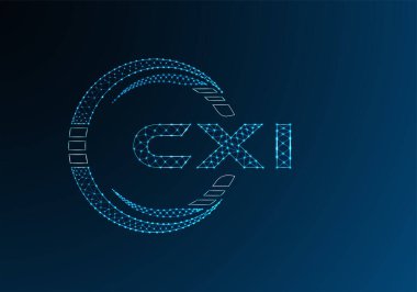 CXI düşük poli harfli logo vektör tasarımı. CXI düşük poli logo tasarımı. 