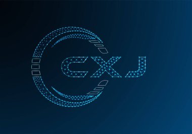 CXJ düşük poli harfli logo vektör tasarımı. CXJ düşük poli logo tasarımı. 