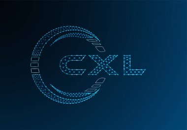 CXL düşük poli harfli logo vektör tasarımı. CXL düşük poli logo tasarımı. 