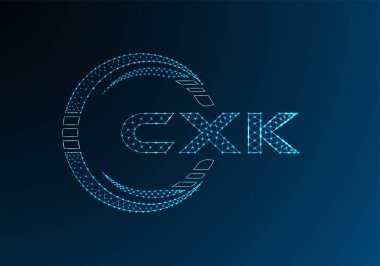 CXK düşük poli harfli logo vektör tasarımı. CXK düşük poli logo tasarımı. 