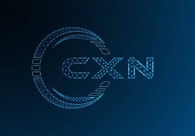 CXN düşük poli harfli logo vektör tasarımı. CXN düşük poli logo tasarımı. 