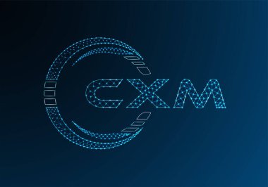 CXM düşük poli harfli logo vektör tasarımı. CXM düşük poli logo tasarımı. 
