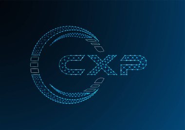 CXP düşük poli harfli logo vektör tasarımı. CXP düşük poli logo tasarımı. 