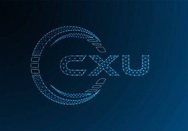 CXU düşük poli harfli logo vektör tasarımı. CXU düşük poli logo tasarımı. 