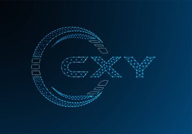 CXY düşük poli harfli logo vektör tasarımı. CXY düşük poli logo tasarımı. 
