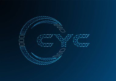 CYC düşük poli harfli logo vektör tasarımı. CYC düşük poli logo tasarımı. 