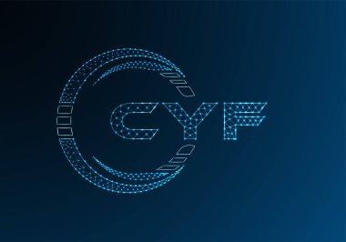 CYF düşük poli harfli logo vektör tasarımı. CYF düşük poli logo tasarımı. 