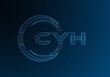 CYH düşük poli harfli logo vektör tasarımı. CYH düşük poli logo tasarımı. 