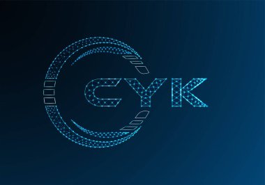 CYK düşük poli harfli logo vektör tasarımı. CYK düşük poli logo tasarımı. 