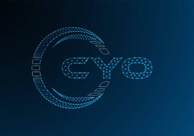 CYO düşük poli harfli logo vektör tasarımı. CYO düşük poli logo tasarımı. 