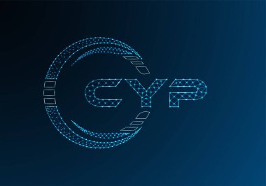 CYP düşük poli harfli logo vektör tasarımı. CYP düşük poli logo tasarımı. 