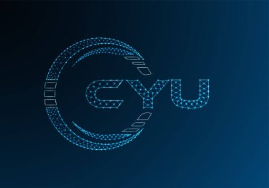 CYU düşük poli harfli logo vektör tasarımı. CYU düşük poli logo tasarımı. 