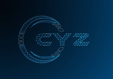 CYZ düşük poli harfli logo vektör tasarımı. CYZ düşük poli logo tasarımı. 