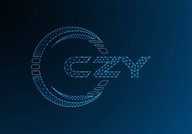 CZY düşük poli harfli logo vektör tasarımı. CZY düşük poli logo tasarımı. 