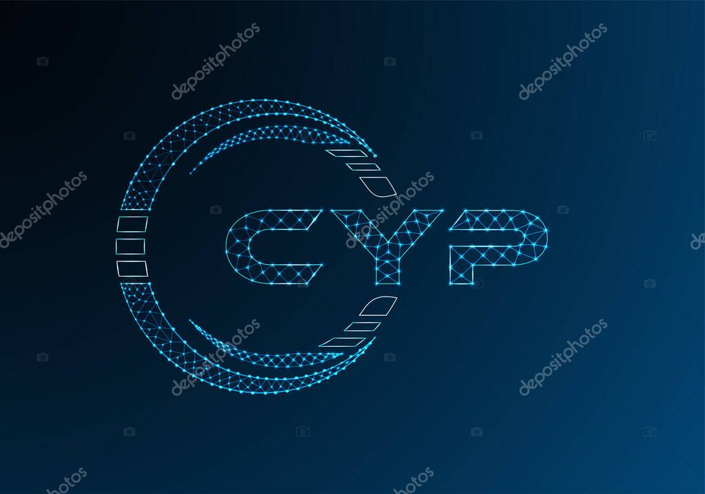 CYP low poly letter logo vector design. CYP lower poly logo design.